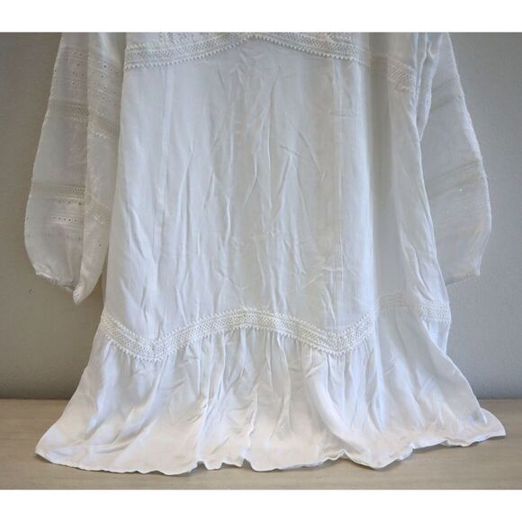 Belldini BW220020 Women's Sz Large White Boho Lace A-Line Silhouette Dress - Picture 5 of 11